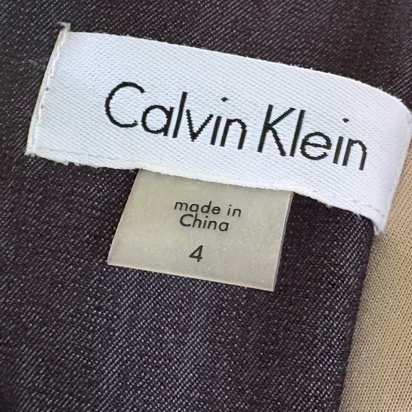 Calvin Klein Charcoal Midi Sheath Dress with Gold Zipper - Picture 3 of 7